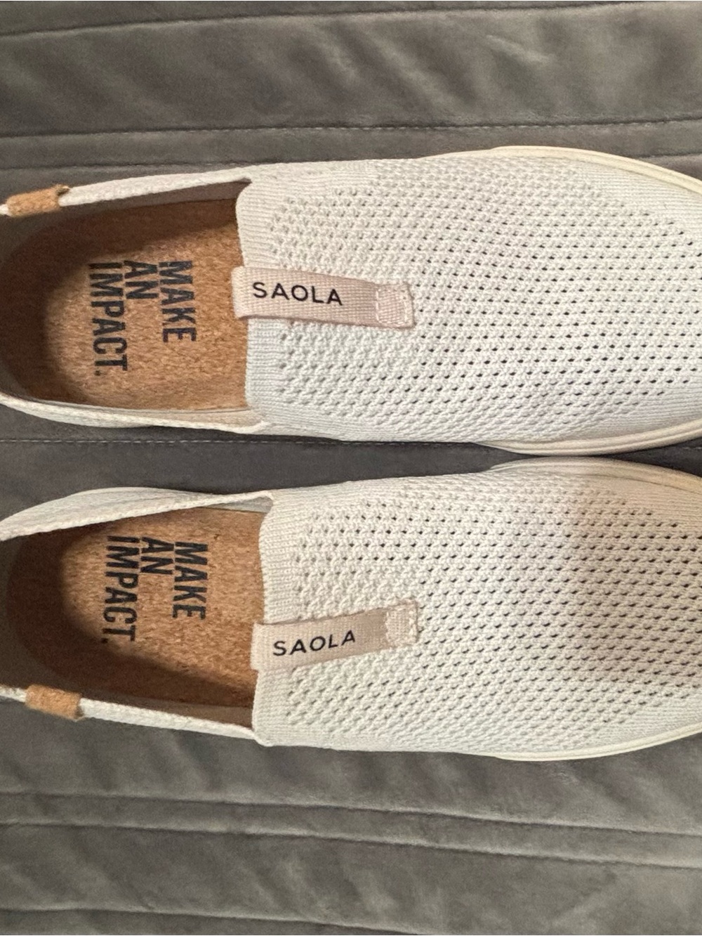 Women’s Slip-On Knit Sneakers-White- Saola brand-Never worn